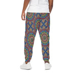 Colorful Bohemian Mandala Pattern Print Cotton Pants