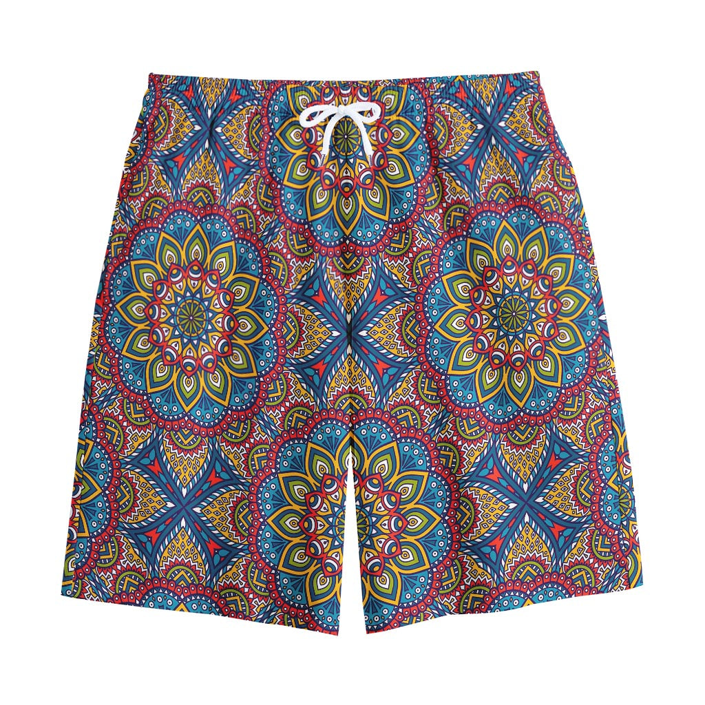 Colorful Bohemian Mandala Pattern Print Cotton Shorts