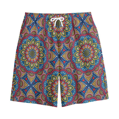 Colorful Bohemian Mandala Pattern Print Cotton Shorts