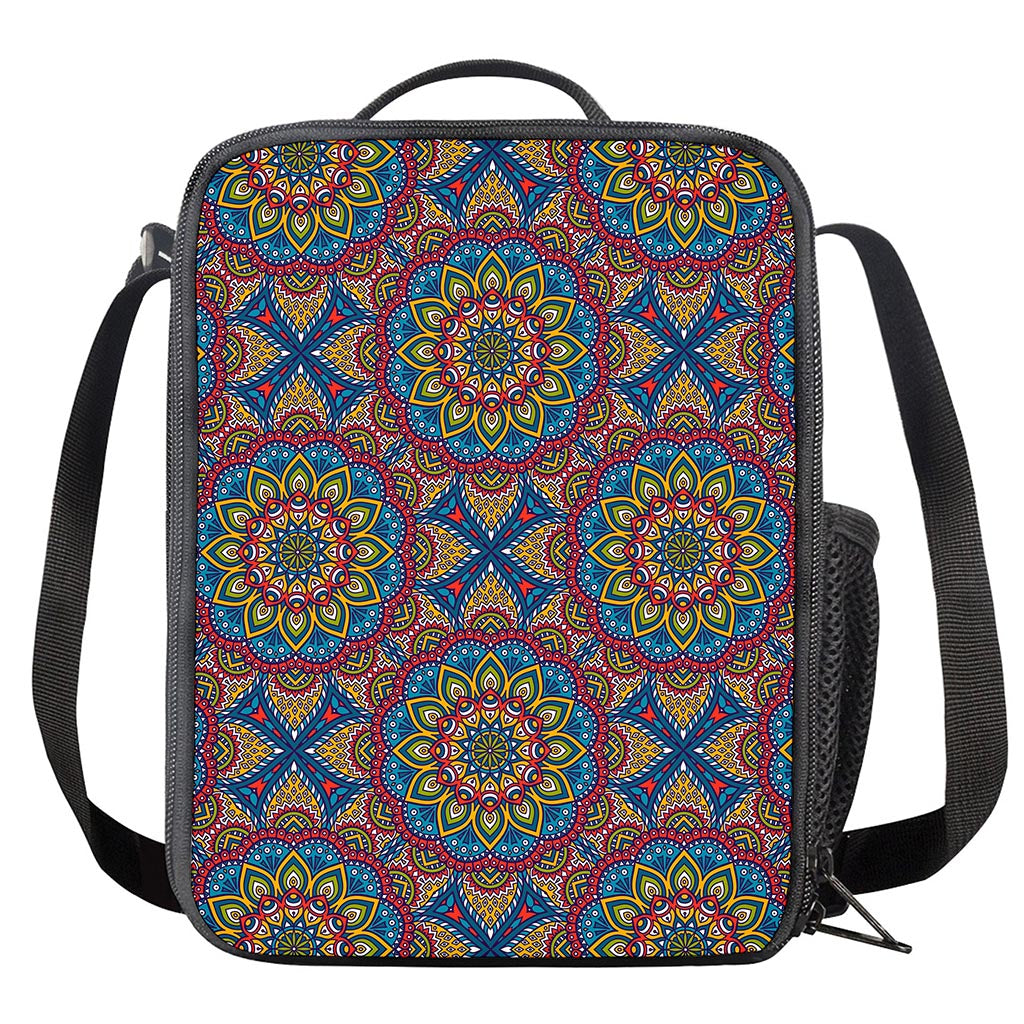 Colorful Bohemian Mandala Pattern Print Crossbody Lunch Bag