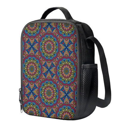 Colorful Bohemian Mandala Pattern Print Crossbody Lunch Bag