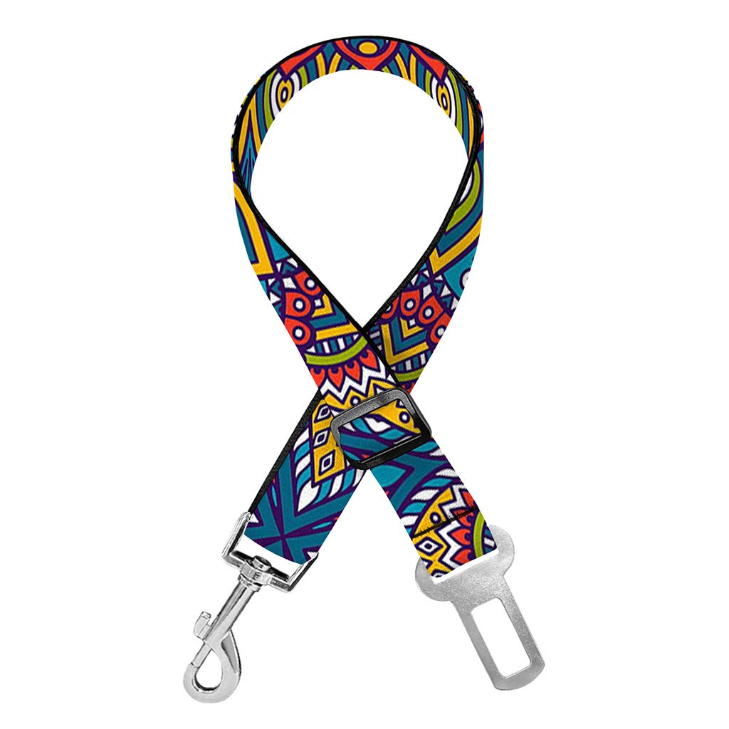 Colorful Bohemian Mandala Pattern Print Dog Seat Belt