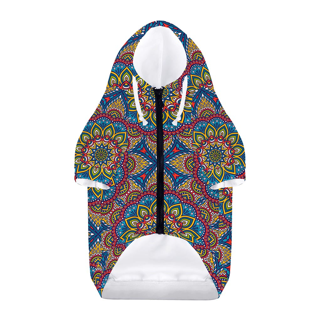 Colorful Bohemian Mandala Pattern Print Dog Zip Up Hoodie