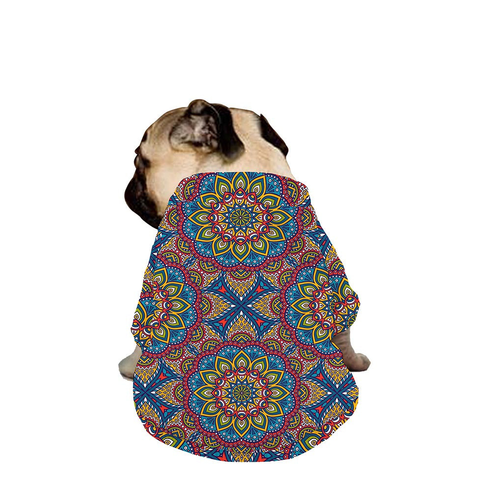Colorful Bohemian Mandala Pattern Print Dog Zip Up Jacket