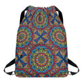 Colorful Bohemian Mandala Pattern Print Drawstring Backpack