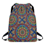 Colorful Bohemian Mandala Pattern Print Drawstring Backpack