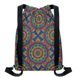 Colorful Bohemian Mandala Pattern Print Drawstring Backpack