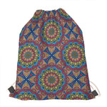 Colorful Bohemian Mandala Pattern Print Drawstring Bag
