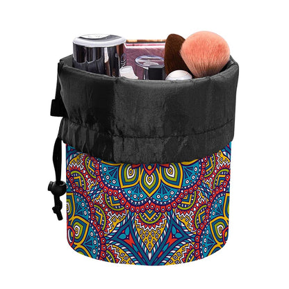 Colorful Bohemian Mandala Pattern Print Drawstring Makeup Bag