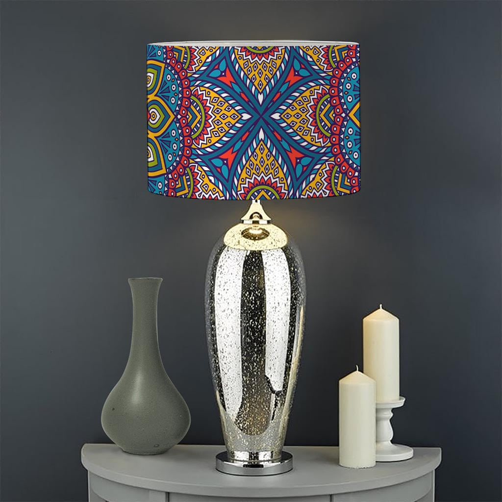 Colorful Bohemian Mandala Pattern Print Drum Lamp Shade