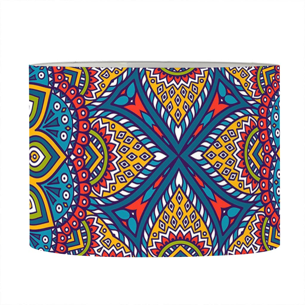 Colorful Bohemian Mandala Pattern Print Drum Lamp Shade