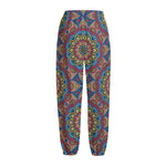 Colorful Bohemian Mandala Pattern Print Fleece Lined Knit Pants
