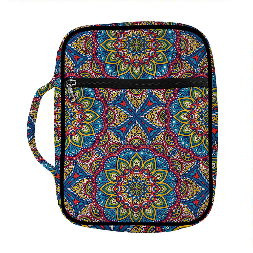 Colorful Bohemian Mandala Pattern Print Front Pocket Bible Bag