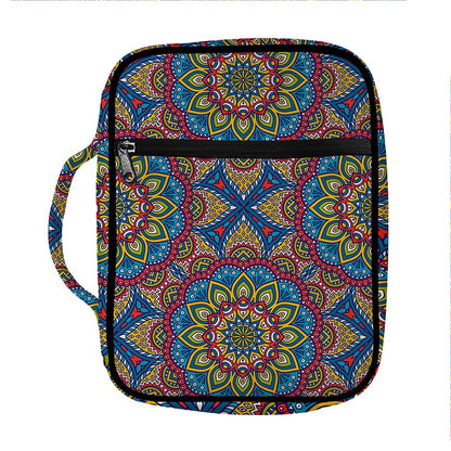 Colorful Bohemian Mandala Pattern Print Front Pocket Bible Bag