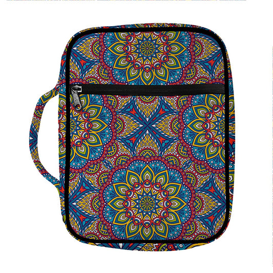 Colorful Bohemian Mandala Pattern Print Front Pocket Bible Bag