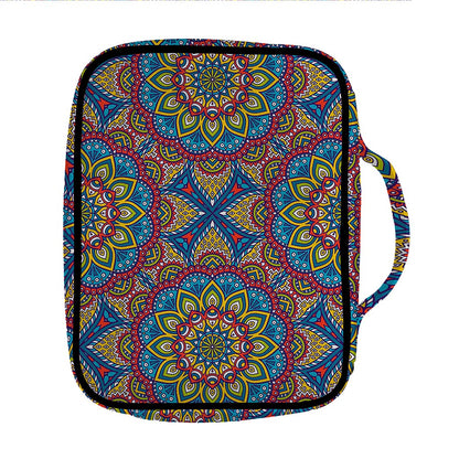 Colorful Bohemian Mandala Pattern Print Front Pocket Bible Bag