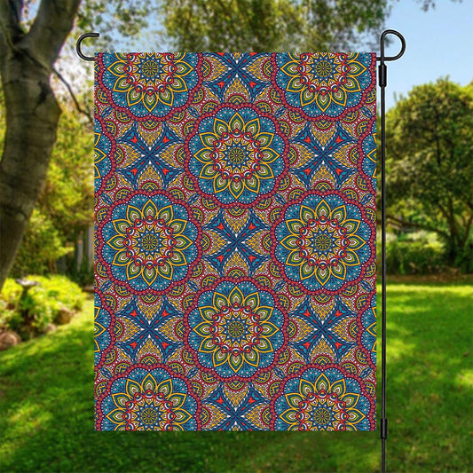 Colorful Bohemian Mandala Pattern Print Garden Flag