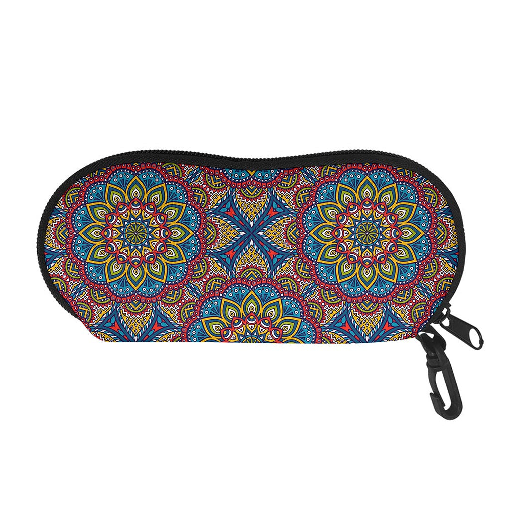 Colorful Bohemian Mandala Pattern Print Glasses Case