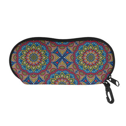 Colorful Bohemian Mandala Pattern Print Glasses Case