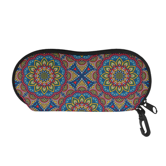 Colorful Bohemian Mandala Pattern Print Glasses Case