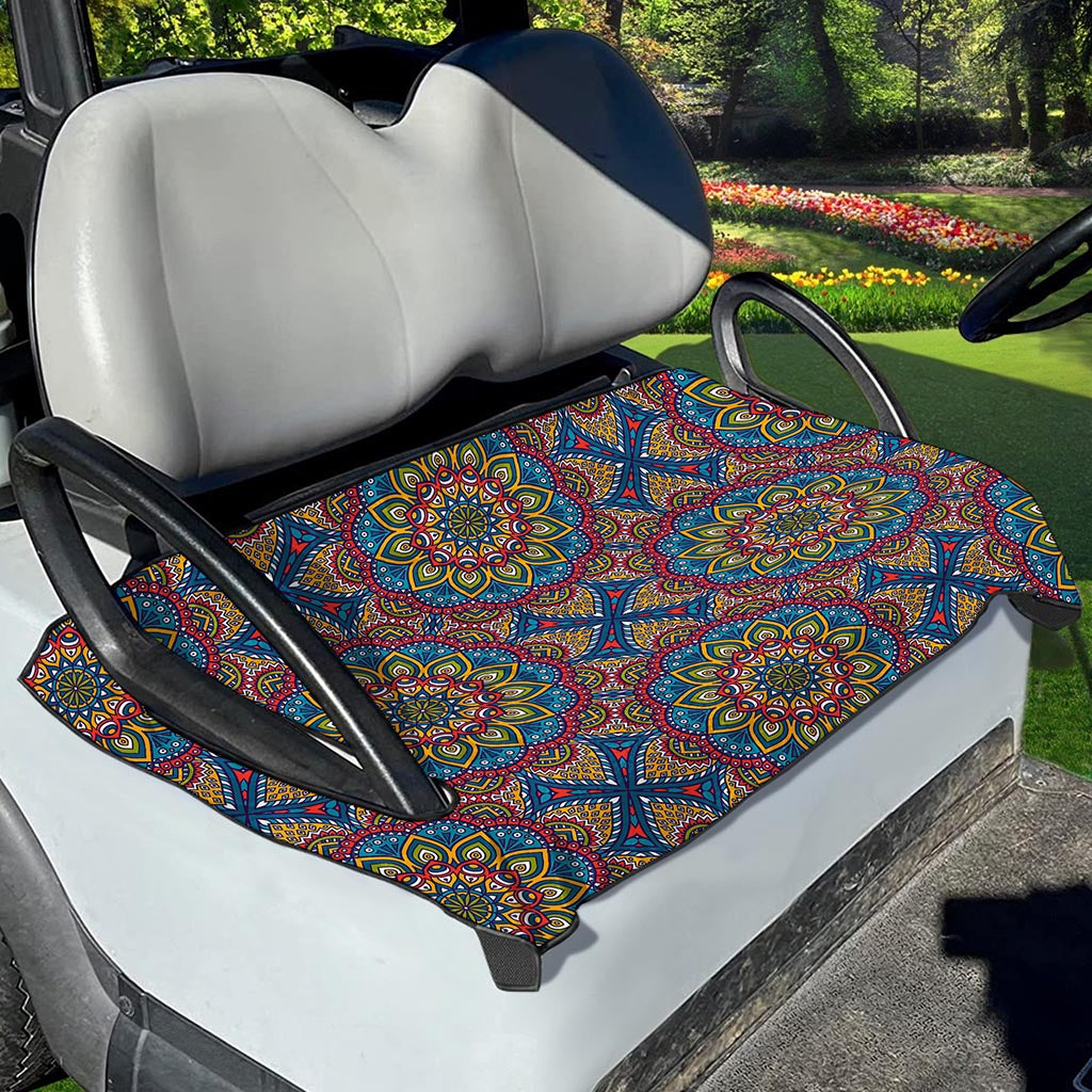 Colorful Bohemian Mandala Pattern Print Golf Cart Seat Cover