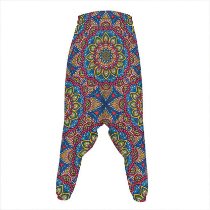 Colorful Bohemian Mandala Pattern Print Hammer Pants
