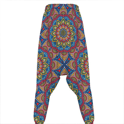 Colorful Bohemian Mandala Pattern Print Hammer Pants