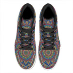 Colorful Bohemian Mandala Pattern Print High Top Leather Sneakers