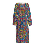 Colorful Bohemian Mandala Pattern Print Hooded Bathrobe