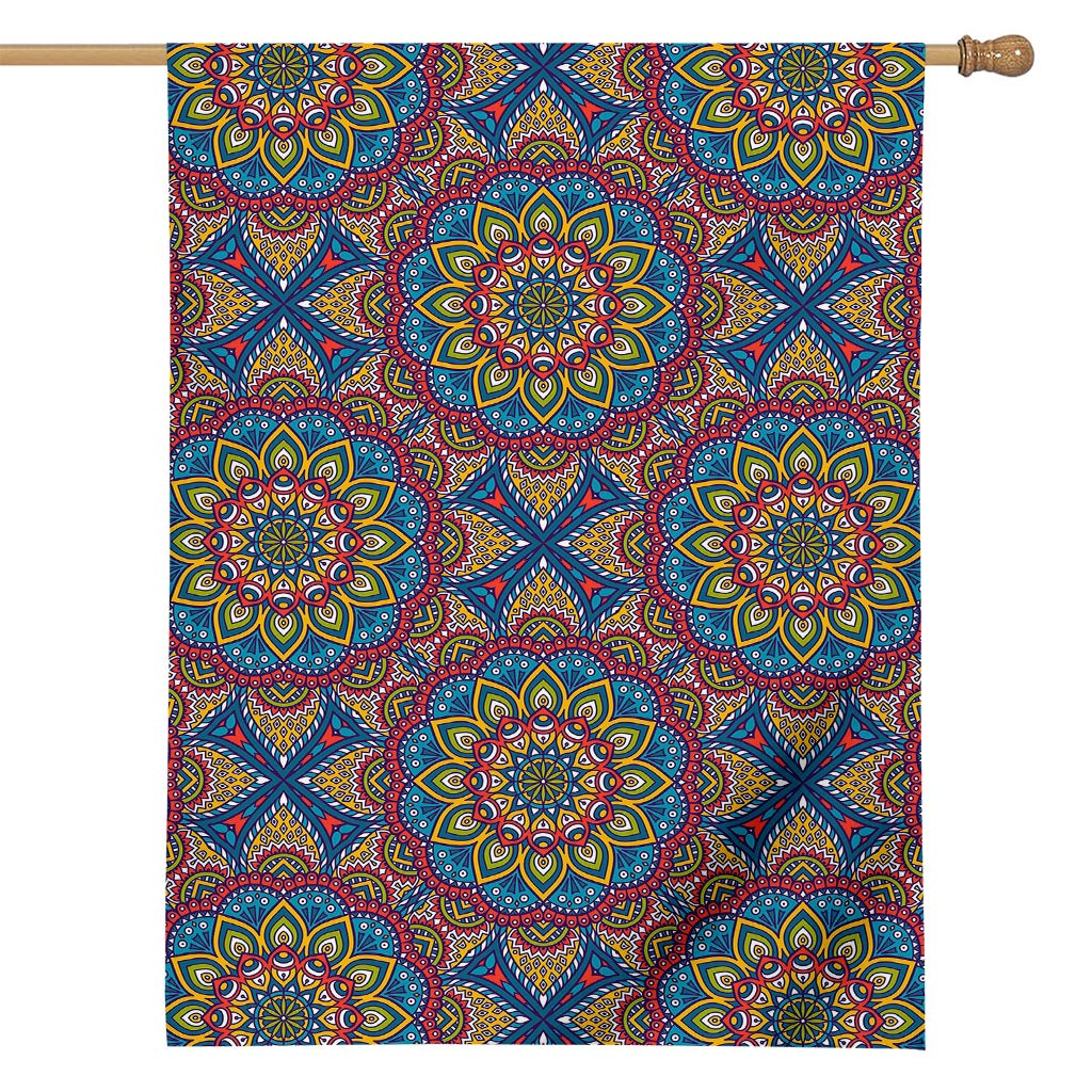 Colorful Bohemian Mandala Pattern Print House Flag