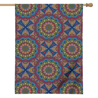Colorful Bohemian Mandala Pattern Print House Flag