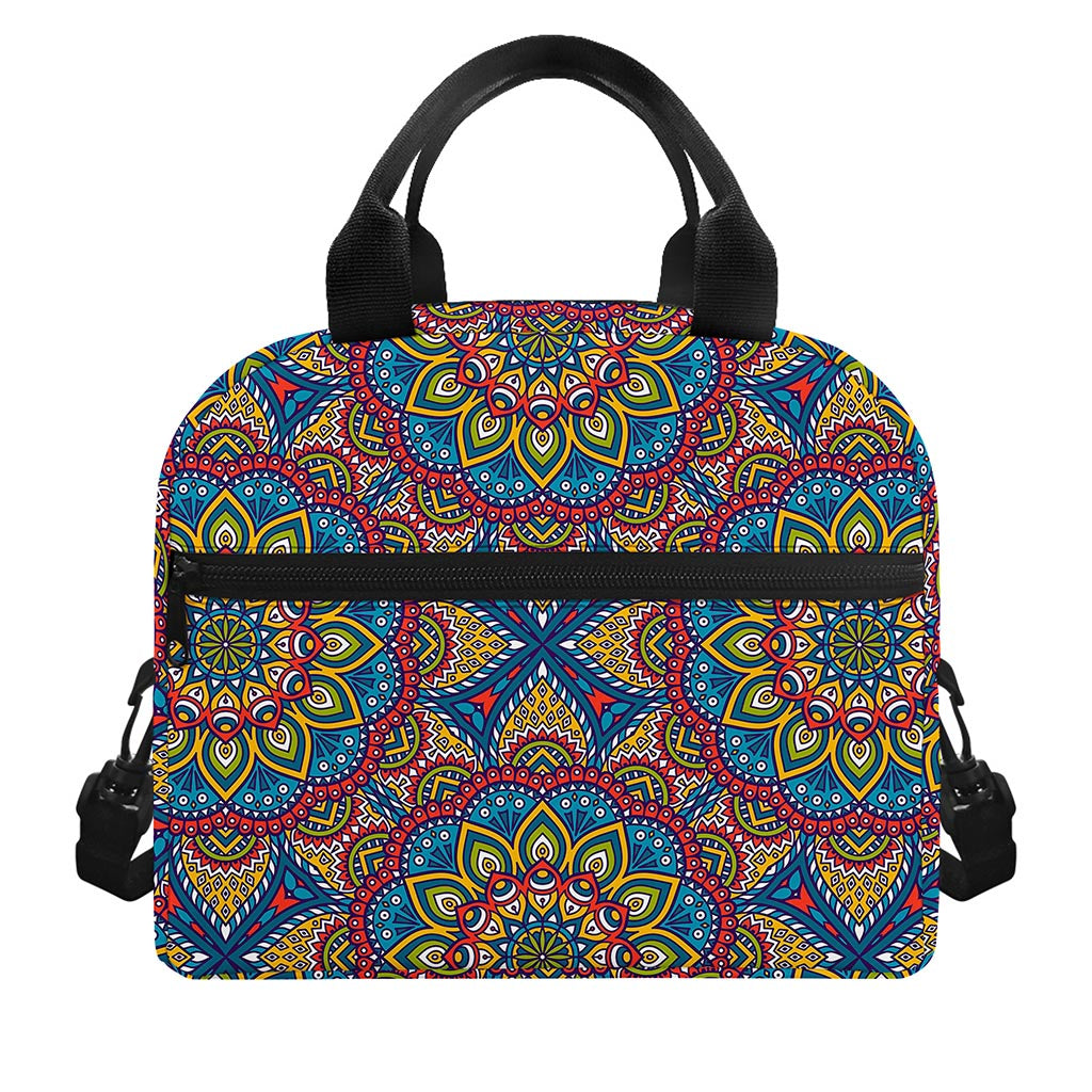 Colorful Bohemian Mandala Pattern Print Insulated Lunch Bag