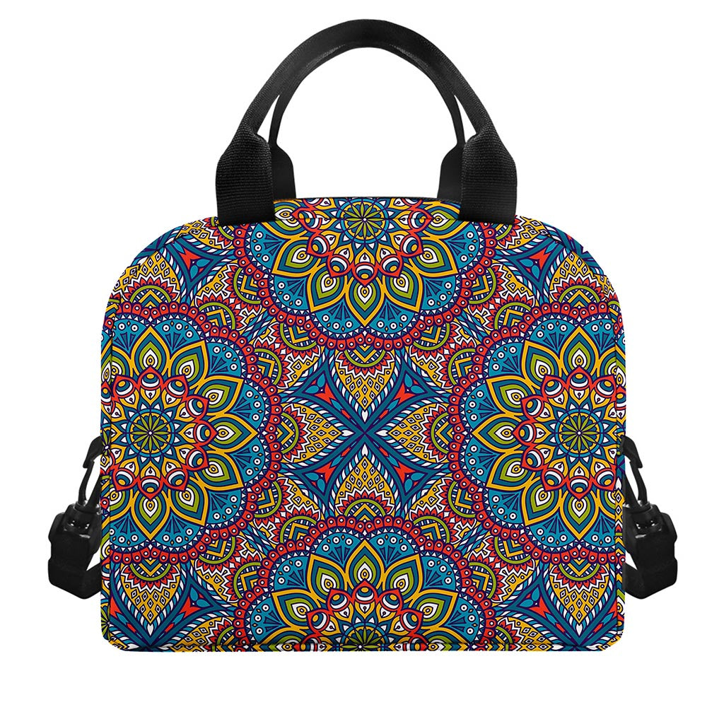 Colorful Bohemian Mandala Pattern Print Insulated Lunch Bag