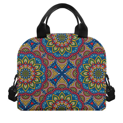 Colorful Bohemian Mandala Pattern Print Insulated Lunch Bag