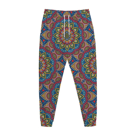 Colorful Bohemian Mandala Pattern Print Jogger Pants