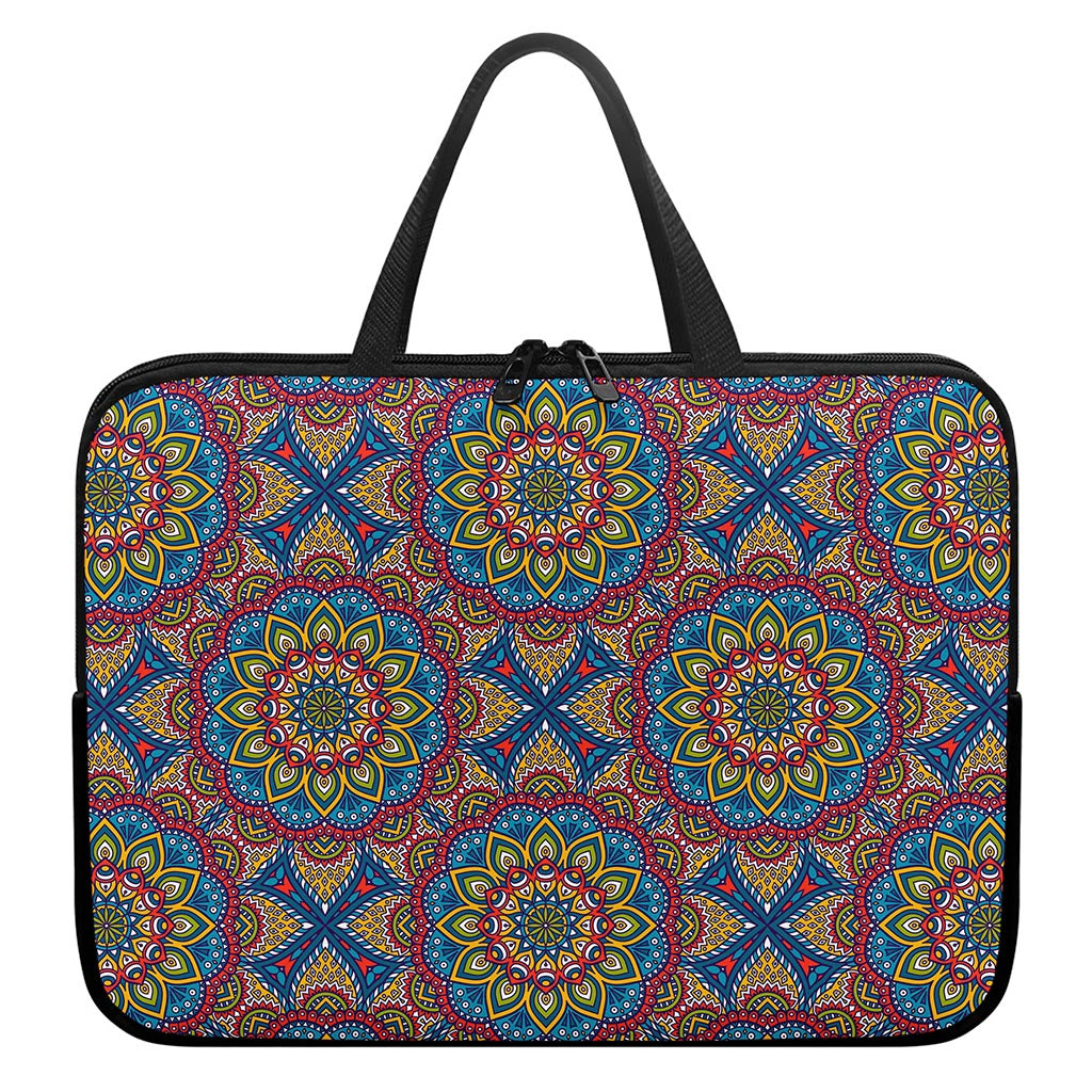 Colorful Bohemian Mandala Pattern Print Laptop Sleeve With Handle