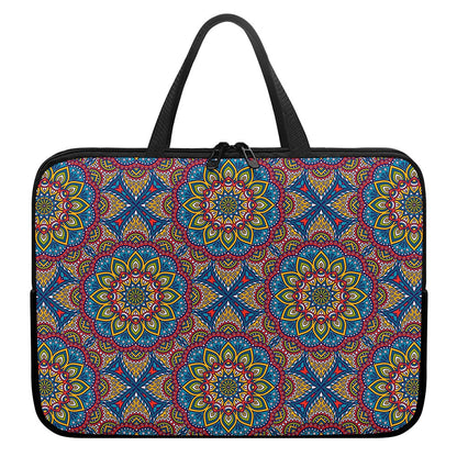 Colorful Bohemian Mandala Pattern Print Laptop Sleeve With Handle