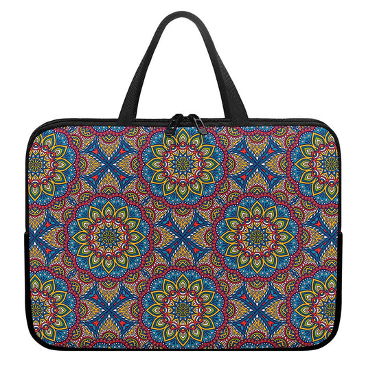 Colorful Bohemian Mandala Pattern Print Laptop Sleeve With Handle