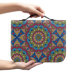Colorful Bohemian Mandala Pattern Print Leather Bible Cover