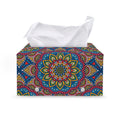 Colorful Bohemian Mandala Pattern Print Leather Tissue Box Cover