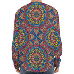 Colorful Bohemian Mandala Pattern Print Long Sleeve Baseball Jersey