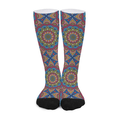 Colorful Bohemian Mandala Pattern Print Long Socks