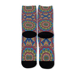 Colorful Bohemian Mandala Pattern Print Long Socks
