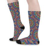 Colorful Bohemian Mandala Pattern Print Long Socks