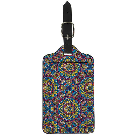 Colorful Bohemian Mandala Pattern Print Luggage Tag