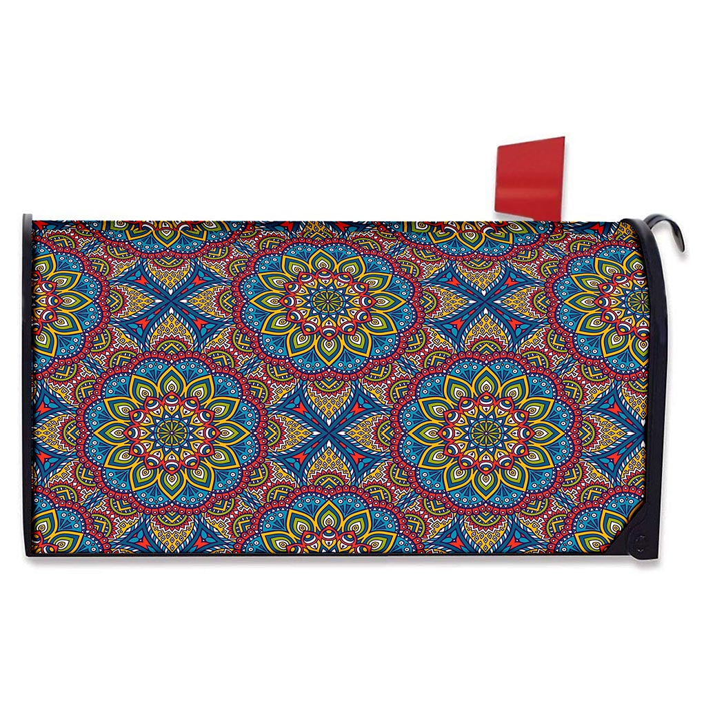 Colorful Bohemian Mandala Pattern Print Mailbox Cover