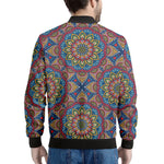 Colorful Bohemian Mandala Pattern Print Men's Bomber Jacket