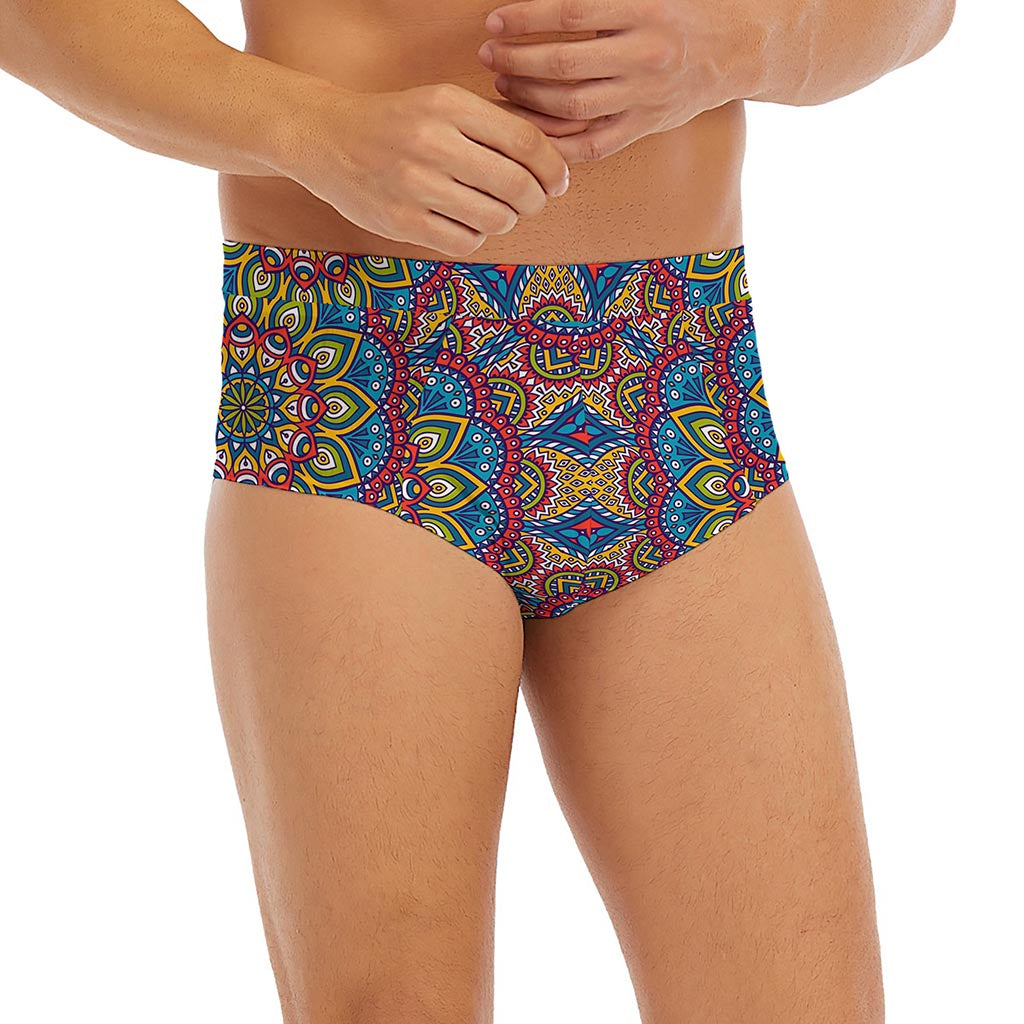 Colorful Bohemian Mandala Pattern Print Men's Briefs