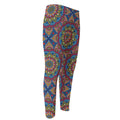 Colorful Bohemian Mandala Pattern Print Men's Compression Pants