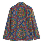 Colorful Bohemian Mandala Pattern Print Men's Cotton Blazer